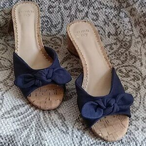 Crown & Ivy Cork Heels Pumps, Navy, NWOT